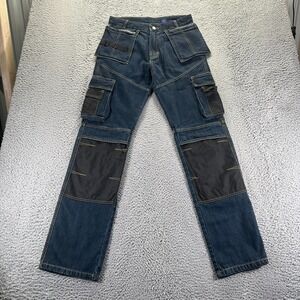 Skylinewears Jeans Mens 30x32 Blue Denim Cotton Cargo Carpenter Workwear Utility